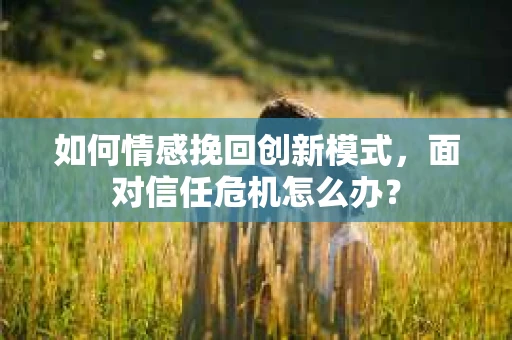 如何情感挽回创新模式，面对信任危机怎么办？