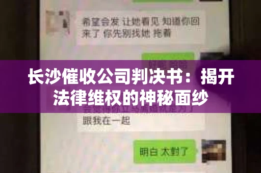 长沙催收公司判决书：揭开法律维权的神秘面纱