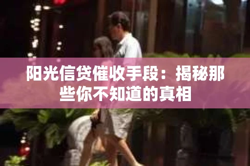 阳光信贷催收手段：揭秘那些你不知道的真相